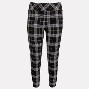 Torrid Studio Ponte Slim Fix Pull-On Pixie Pant - Black & Yellow Plaid
